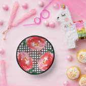 レッドローゼス白黒ギンガム ペーパーボウル (パーティー)