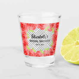 レッドローゼス白黒ストライプズダービーブライダルシャワー ショットグラス