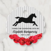 レッドローゼス白黒ストライプズダービーレースホース フェイバータグ (正面)