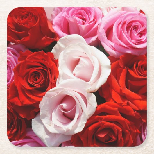 レッドローゼス紙コースター スクエアペーパーコースター (正面)