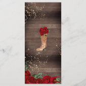 レッドローゼス素朴ウエスタンチャラパーティー メニュー (裏面)