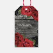 レッドローゼス素朴ブラックレース結婚式の引き出物ギフト ギフトタグ (裏面)