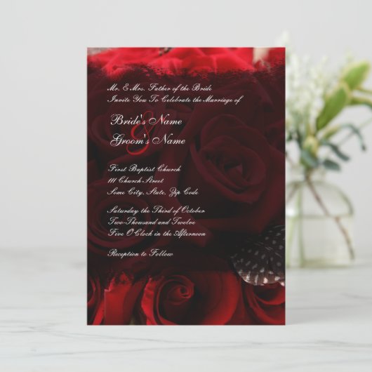 レッドローゼス結婚式招待状 招待状 (スタンド正面)