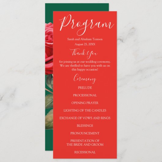 レッドローゼス結婚式 プログラム (正面/裏面)