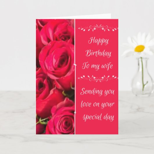 レッドローゼス誕生日 カード (小さな植物)