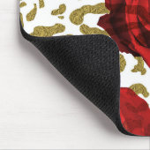 レッドローゼス金ゴールドチータヒョウアニマルプリント マウスパッド (コーナー)