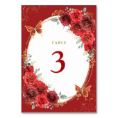 レッドローゼス金ゴールドバタフライキンセアニェラ15th誕生日 テーブルナンバー (裏面)