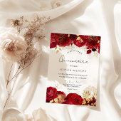 レッドローゼス金ゴールドリーフキンセアニェラパーティー 招待状