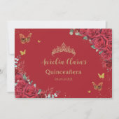 レッドローゼス金ゴールド蝶Sweet sixteen写真 セーブザデート (裏面)