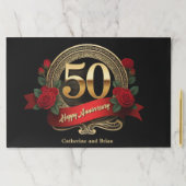レッドローゼス50th結婚周年記念紙ランチョンマット ペーパーパッド (インサイチュ)