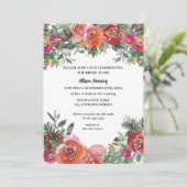 レッドローゼス&パインコーンウォーターカラーブライダルシャワー 招待状 (スタンド正面)