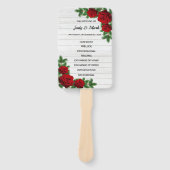 レッドローゼス&パインブランチクリスマス結婚式 プログラム ハンドファン (正面)