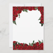 レッドローゼス&金ゴールドティアラエレガントキンセアニラ 招待状 (裏面)