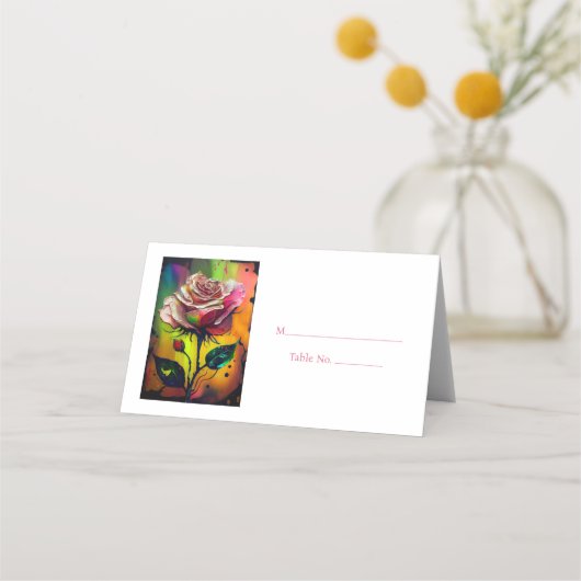 レッドローゼズゲストテーブルナンバー座席表 プレイスカード (正面)