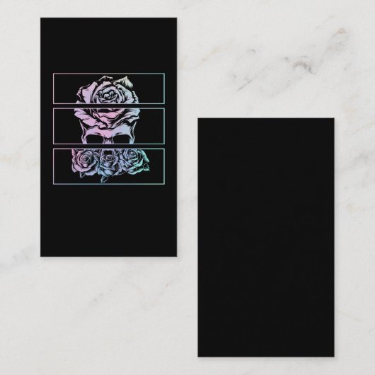 レッドローゼズゴシックスカルウィッカパステルゴシックフラワーズ 名刺 (正面/裏面)