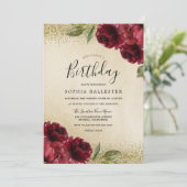 レッドローゼズゴールデングリッターバースデーパーティー 招待状 (スタンド正面)