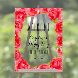 レッドローゼズダービースタイルブライダルシャワー歓迎 アクリルサイン