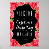 レッドローゼズダービースタイルブライダルシャワー歓迎 ポスター (正面)