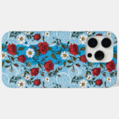レッドローゼズデイジーとレースライトブルー Case-Mate iPhoneケース (裏面 (横))