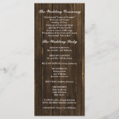 レッドローゼズバーンウッド結婚式 プログラム (裏面)