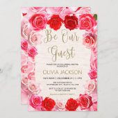 レッドローゼズビーザゲストブライダルシャワー招待 シーズンカード (正面/裏面)