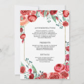 レッドローゼズフローラブーケ結婚オールインワン 招待状 (裏面)