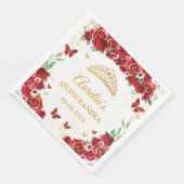 レッドローゼズフローラ蝶キンセアニェラナプキンス (コーナー)