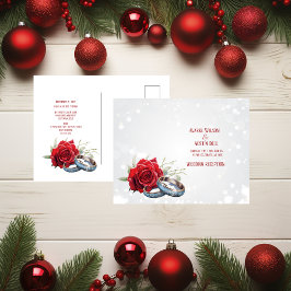 レッドローゼズブルー結婚ズリングや輪結婚ズ ポストカード