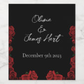 レッドローゼズホワイトブラック結婚ズ ワインラベル (シングルラベル)