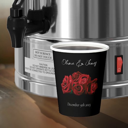 レッドローゼズホワイトブラック結婚ズ 紙コップ