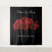 レッドローゼズホワイトブラック タペストリー (正面)