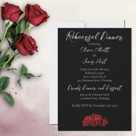 レッドローゼズホワイトブラック 招待状