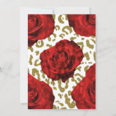 レッドローゼズホワイト金ゴールドチータヒョウ結婚シック 招待状 (裏面)