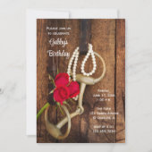 レッドローゼズホースビットカントリーウェスタンバースデーパーティー 招待状 (正面)