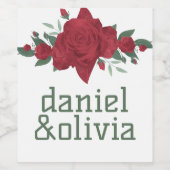 レッドローゼズボホ結婚ズ ワインラベル (シングルラベル)