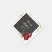 レッドローゼズマーブルキンセアニェラパーティー スタンダードカクテルナプキン (角)