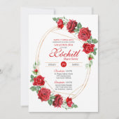 レッドローゼズラグジュアリーエレガントキンセアニェラ 招待状 (正面)