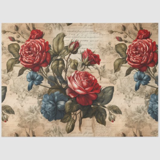 レッドローゼズヴィンテージインスパイアデコページ 薄葉紙 (正面)