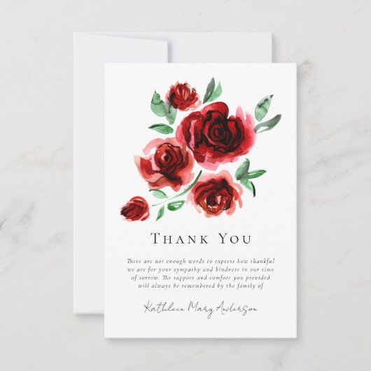 レッドローゼズ悔やみや弔慰葬儀 サンキューカード (正面)