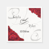 レッドローゼズ結婚ナプキン スタンダードカクテルナプキン (正面)