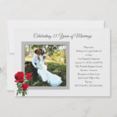 レッドローゼズ結婚記念日お祝い写真 招待状 (正面)