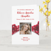 レッドローゼズ葬儀プログラム |メモリアルプログラム カード (黄色い花)