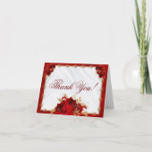 レッドローゼズ金ゴールド結婚フローラサンキュー サンキューカード (正面)