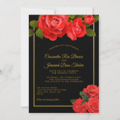 レッドローゼズ&ストライプ結婚式招待状 招待状 (正面)
