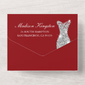 レッドローゼダイヤモンドガウンドレス30th誕生日パーティー オールインワン招待状 (裏面)