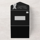 レッドローゼダイヤモンドガウンブラック30th誕生日パーティー オールインワン招待状 (外側)