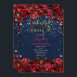 レッドローゼネイビーブルー金ゴールドエンチャント甘い16 16th 招待状<br><div class="desc">カスタマイズイベント</div>