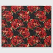 レッドローゼバンチフォイルフローラグリッター金ゴールドブラック6 V ラッピングペーパー (フラット)