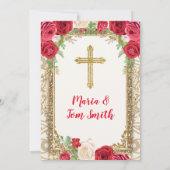 レッドローゼフィエスタ誕生日と双子のバプテスマ 招待状 (裏面)