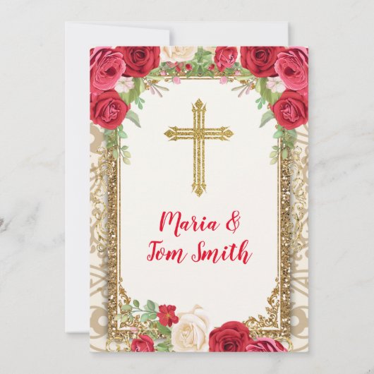 レッドローゼフィエスタ誕生日と双子のバプテスマ 招待状 (裏面)